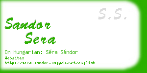 sandor sera business card