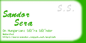 sandor sera business card